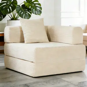 SOGES Convertible Sleeper Boneless Chair Sofa Bed Folding Single Sofa Bed with Comfortable Cushion and Modern Design