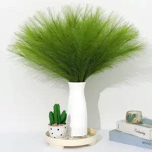 Green Pampas Grass Decor 30 count 21.7 Inch Faux Pampas Grass Bulk Artificial Dried  Small Vase Filler Pompas Grass.