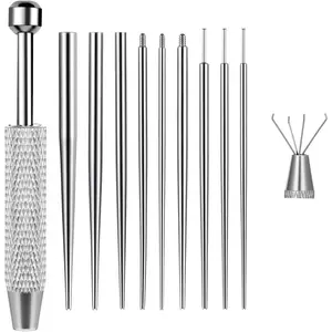 10 Pcs Piercing Taper Piercing Ball Grabber Tool for Changing Jewelry - 12G 14G 16G 18G 20G Stainless Steel Flat Back Earring Insertion Tool Body Piercing Kit for Ear Nose Lip Navel Eyebrow