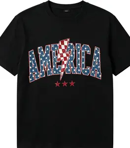 Vintage America 250 Commemorative Lightning Bolt Graphic Tee - Premium 100% Cotton Patriotic T-Shirt