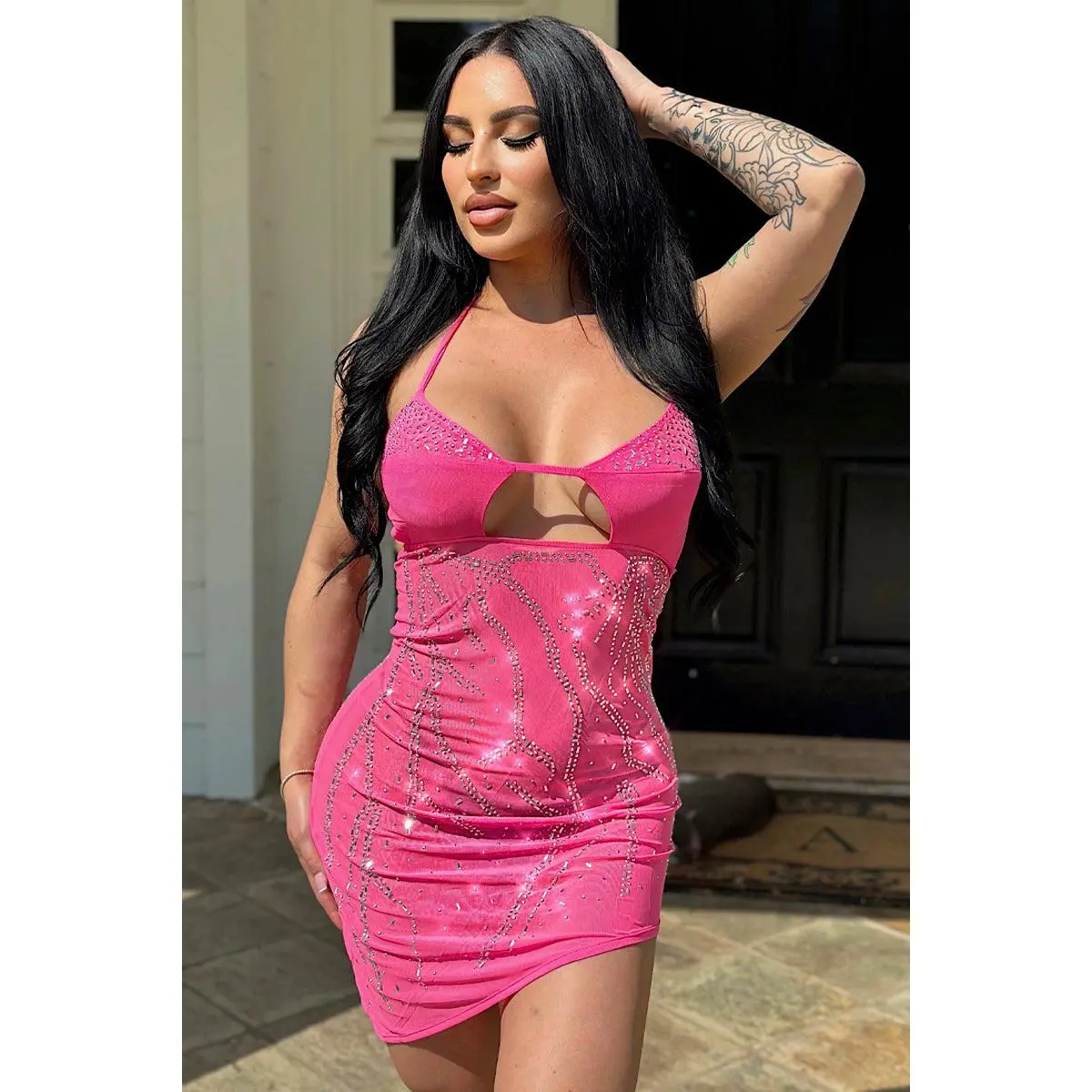 pink oh polly halterbeck rhinestoned dress - TikTok Shop pink oh polly halterbeck rhinestoned dress - TikTok Shop