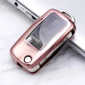 Suitable for Volkswagen Tiguan, Passat, Golf, Jetta, Skoda Octavia, Seat and other models, anti-scratch key cover, Car key protector, Key Fob Protector keeps keys new, an ideal gift