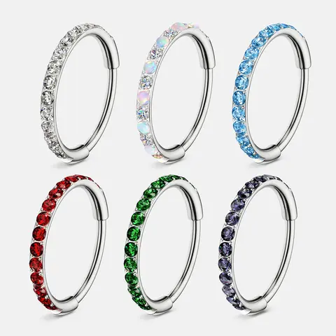 20G Hinged Segment Nose Hoop Ring Female Daily | Piercing Jewelry