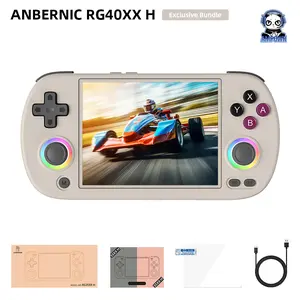 ANBERNIC RG40XX H 64 Bit Linux Retro Handheld Game Console 4.0'' IPS Screen Supports 5G WiFi Bluetooth HDMI-TV Output RG40XXH Protection Black-64G