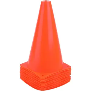 9 Inch Plastic Training Traffic Cones Sport Cones Agility Field Marker Cones for Soccer Basketball Football Drills Training Outdoor Activity or Events (Set of 10, 12, 15 or 24, 4 Colors)