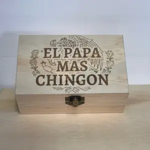 El Papa Mas Chingon Custom Engraved Graphic Shot Glass Set in Wooden Box Durable Drinking Glasses for Father's Day & Special Occasions Stylish Drinkware Gift Perfect for Birthdays Anniversaries and Retirements