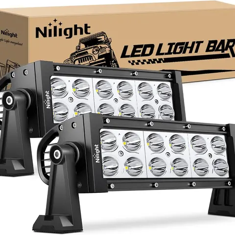 Nilight LED Light Bar, 2Pcs 7.5In 36W 2520LM Spot LED Pods - Waterproof, Off-Road Compatible Car Accessories Auto Parts Accessories for Off-Road Vehicles, Pickups, SUVs Led Lit Cantilever Underglow Car #SummerVibes