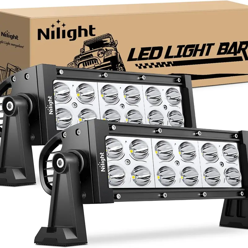 Nilight LED Light Bar, 2Pcs 7.5In 36W 2520LM Spot LED Pods - Waterproof, Off-Road Compatible Car Accessories Auto Parts Accessories for Off-Road Vehicles, Pickups, SUVs Led Lit Cantilever Underglow Car #SummerVibes