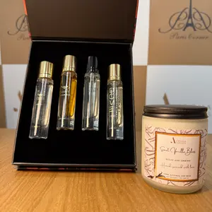 BUNDLE Discovery Set & CANDLE Sweet Vanilla Bliss Scented Paris Corner Perfumes Aroma Coconut