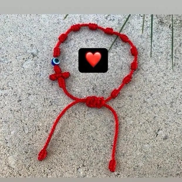 Unisex Minimalist Red Decenario with evil eye 6” Size Adjustable Closure with 11” Maximum Extension for Daily Use