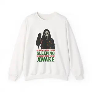 Scream Killer Santa Sweatshirt | Ghostface Christmas Hoodie Style, Gift for Horror Fan
