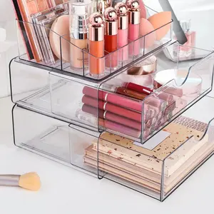 3 layers cosmetics multi-layer drawer