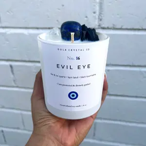 Evil Eye Crystal Candle - protected & divinely guided