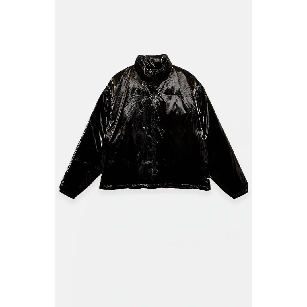 Fear of God ESSENTIALS Men's Metallic Black Puffer Jacket Fear of God ESSENTIALS Men's Metallic Black Puffer Jacket