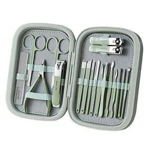 Premium 18-piece Nail Clippers and Beauty Set - A complete professional manicure and pedicure kit, including a travel case - Integrated nail care tools suitable for women, men, and parents - The perfect gift for him or someone you love