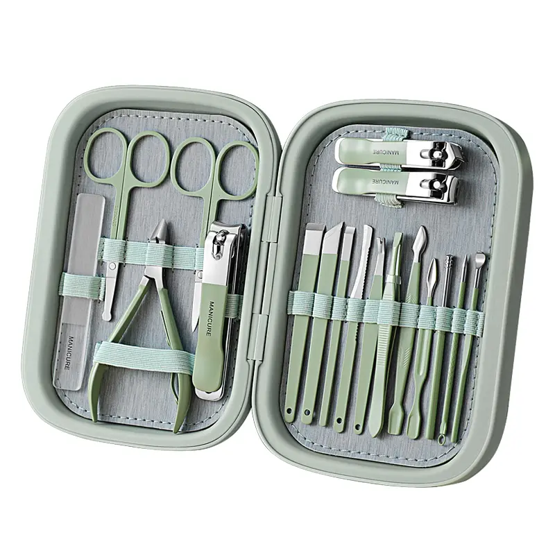 Premium 18-piece Nail Clippers and Beauty Set - A complete professional manicure and pedicure kit, including a travel case - Integrated nail care tools suitable for women, men, and parents - The perfect gift for him or someone you love