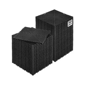 VEVOR Interlocking Drainage Mat, 12" x 12" Modular Interlocking Cushion, 50 Pcs Splicing Drainage Mats, Non-Slip Black PP Drainage Floor Tile and Shower Mat, for Garage, Garden, Kitchen & Outdoor