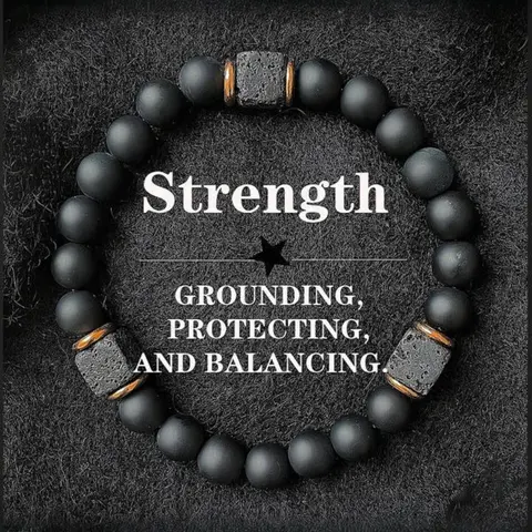【Black Friday】Matte Finish Agate Obsidian Bracelet, 8mm Root Chakra Stone, Men's Energy Jewelry, Protecting, Balancing and Grounding, Premium Bracelet, Boost Strength, Confidence & Stability, High Quality Bracelet