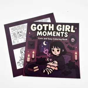 Gothic Girl Style Coloring Book Gotegirl, 20 Fun Cartoon Pages, Cute and Humorous Designs, Perfect for Creative Adults and Kids, Collage Activity Book