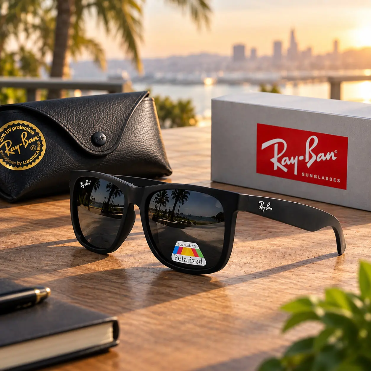 Ray-Ban Black Square Polarized Sunglasses – Stylish Everyday Eyewear