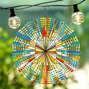 3D Metal Wind Spinner, Exquisite Mandala Pattern Patchwork Openwork Wind Spinner, Garden & Patio Decor, No Power Required