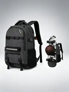 Multifunctional Business Skateboard Backpack, External USB Port, Rfid Anti-Theft, Waterproof Fabric, 15.6 Inch Laptop Bag, Men's Commute Travel Backpack Carrier