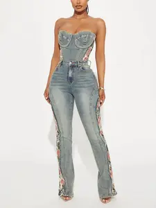 Amari Floral Stretch Bootcut Jeans - Vintage Wash