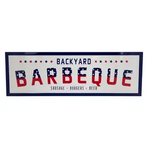 Northlight Backyard Barbeque Americana Metal Wall Sign - 23"