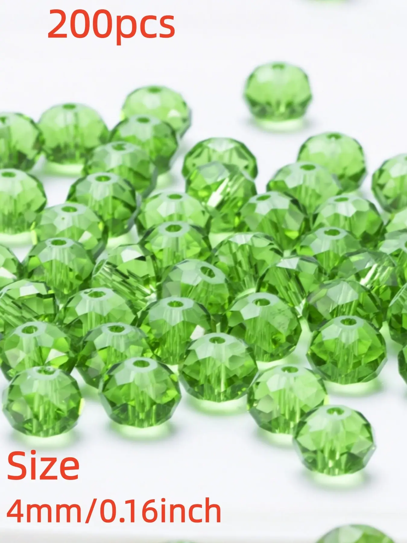 200pcs Simulated Crystal Glass Beads, Flat Wheel Spacer Beads, DIY Jewelry Making Accessories, Handmade Bracelet Necklace Parts, DIY Jewelry Decoration, Jewelry Making Supplies