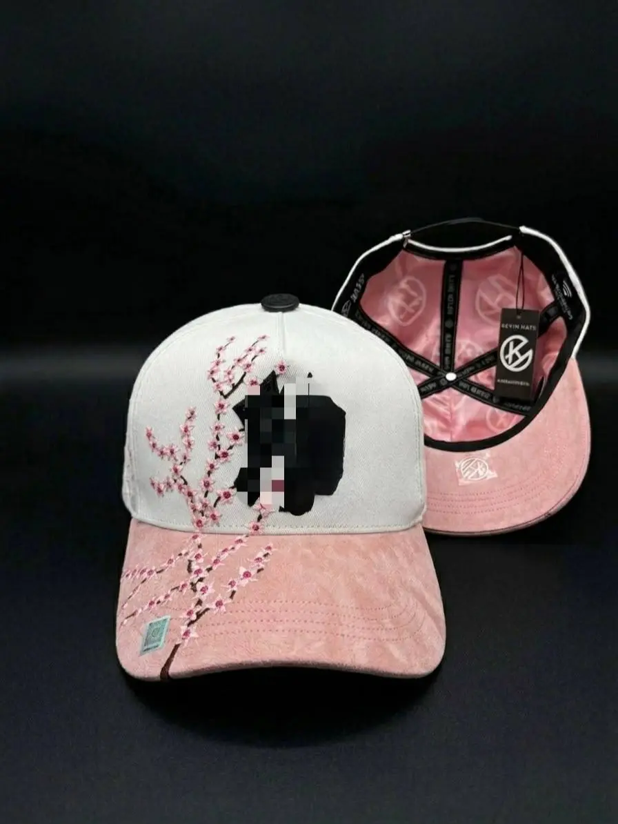 Pink and white caps adjustable