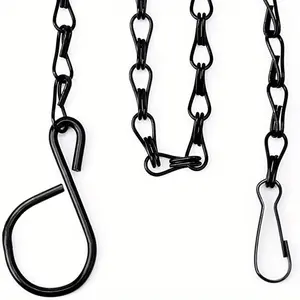 3-Pack Metal Plant Hanging Chains with S-Shape Hooks, 17.7 Inch Iron Chain for Flower Pots, Bird Cages, Lanterns, Indoor Outdoor Decor