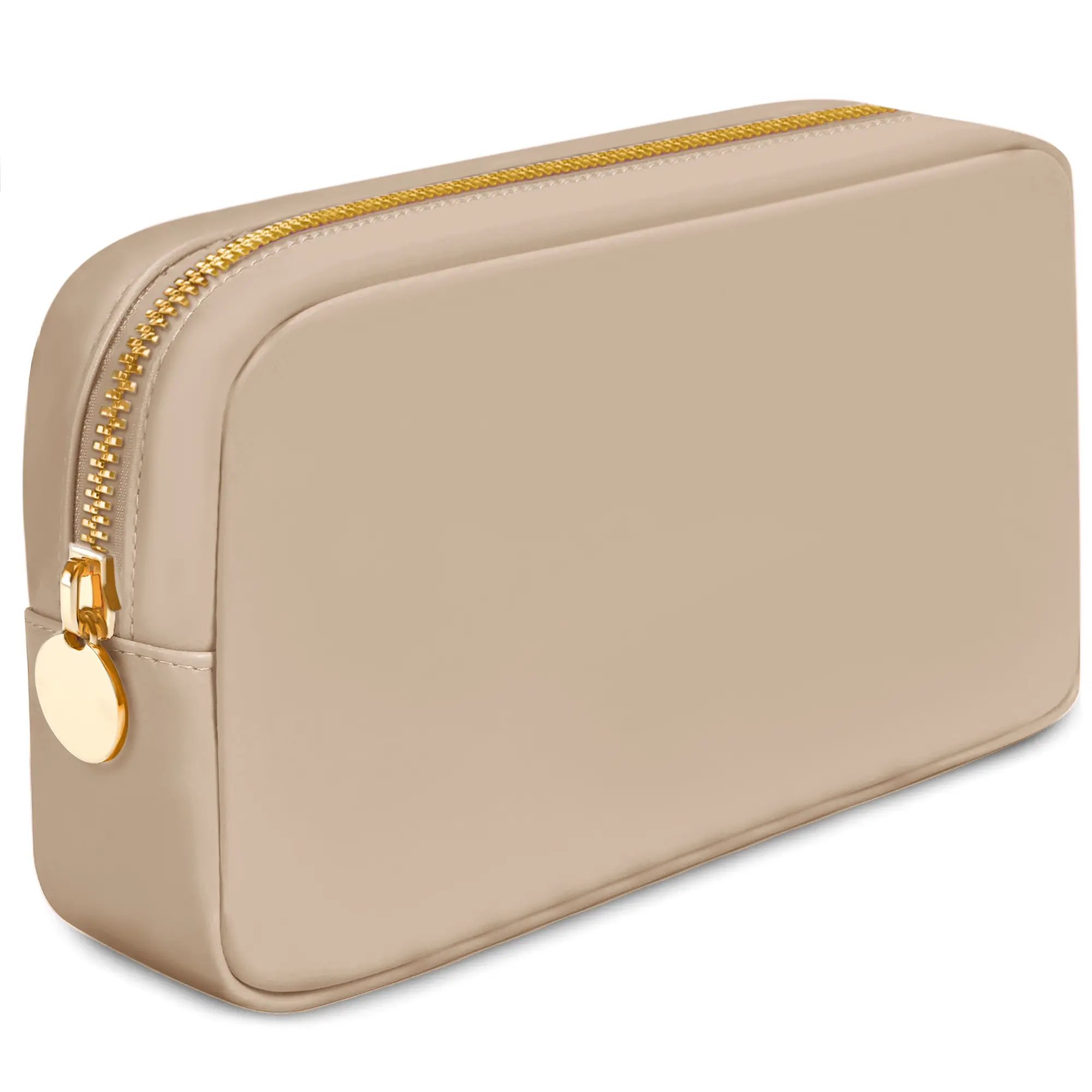 DANCOUR Beige Tan Small Nylon Makeup Bag