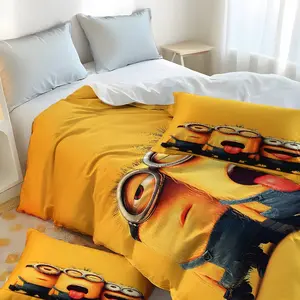 Minions themed bedding set (1 duvet cover + 2 pillowcases, no filling) - Soft Bedding Sets, durable material, easy-care fabric, a top choice for holiday shopping.