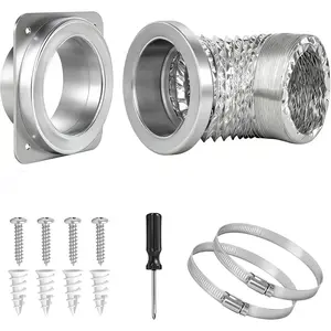 Magnetic Dryer Vent Connector Kit Airtight Seal Quick Connect Coupling Easy to Clean Lint for 4 Inch Includes 3.3ft Saves 4-6in of Space