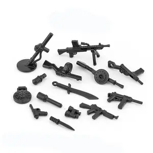 WW2 Building Blocks Action Anime Figures Adults Children Gifts Toys Weapons Box Guns Squatting Leg Funny Expression Backpack MOC