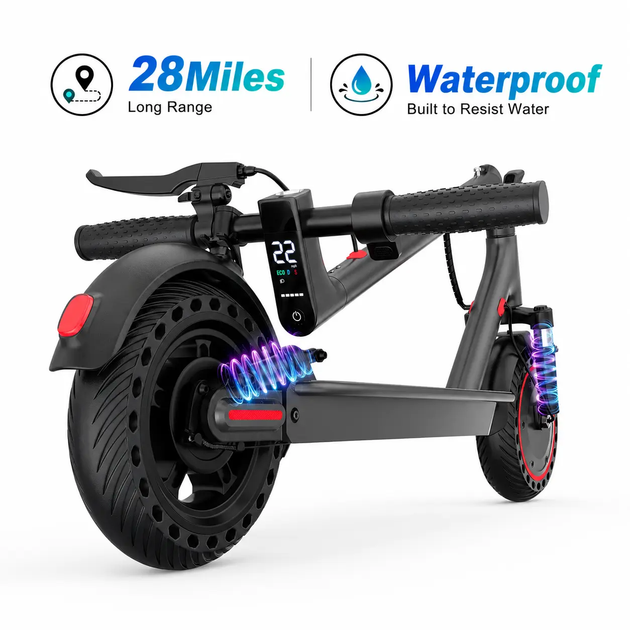 Max Power Electric Scooter for Adults, 500W Motor, 10" Tires, 42V 14.5Ah Battery, APP Control, Foldable Commuter E-Scooter with Front & Rear Lights Alloweek Max1 Electric Scooter