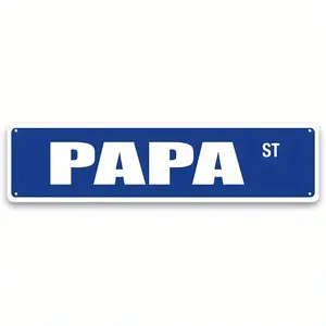 [Vintage Metal Sign] Retro 1pc Vintage "PAPA ST" Metal Tin Street Sign |   16x4 Inch, Durable Iron Material, Home Bar Garage Restaurant Wall Decor, Artistic Room Decor, Novelty Plaque