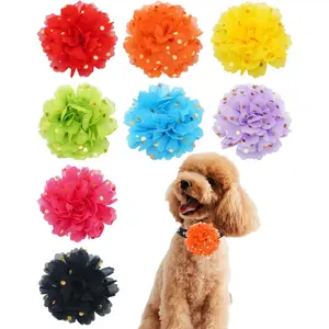 Small Dog Collar Charms Bowties for Cats Rabbits Slide on Puppies Medium Dog Collars Attachment Flower Bows Pet Bowknot Valentines Grooming Costumes Accessories