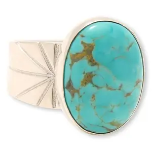Mine Finds by Jay King Tyrone Turquoise Sterling Silver Freeform Solitaire Ring