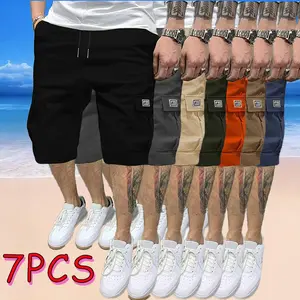 Men’s 3-Pack Cargo Shorts, Summer Trendy Casual Shorts, Multi-Pocket Design, Durable Fabric, Anti-Pilling, Wear-Resistant, Tear-Resistant, Comfortable and Breathable, Stylish and Versatile, Suitable for Outdoor Leisure