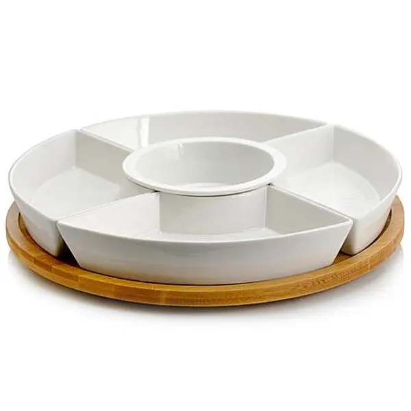 Elama Signature 6-piece Lazy Susan Appetizer and Condiment Server Set