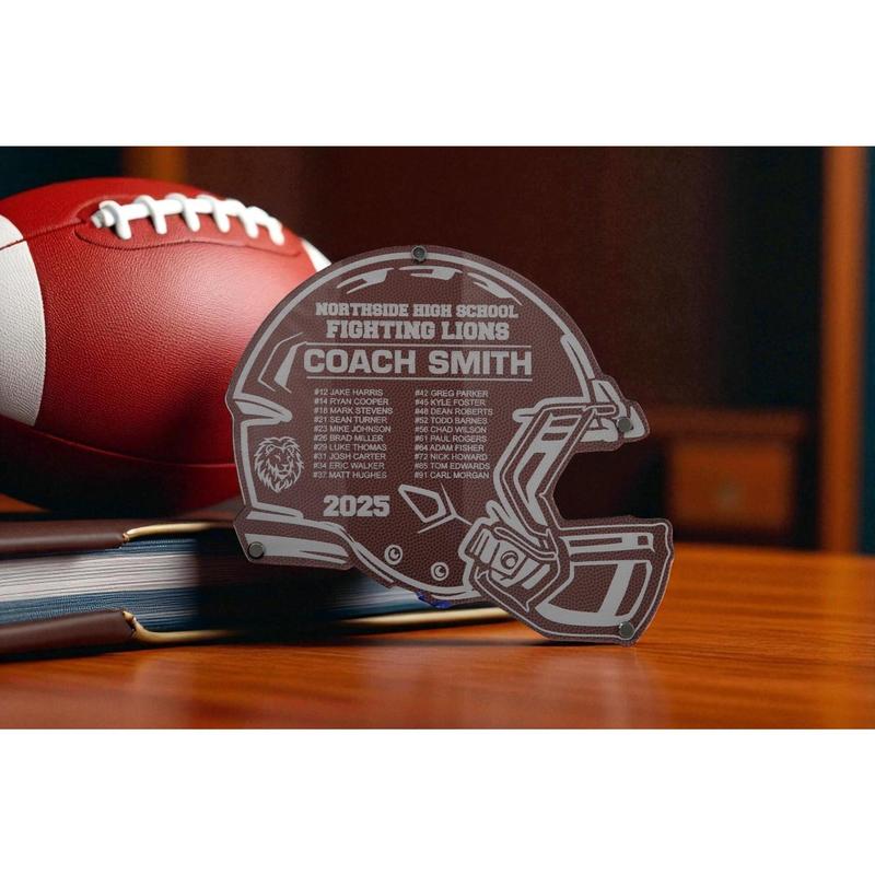 Personalized Football Coach Gift Plaque, Custom Engraved Football Coach Gift, End of Season Banquet Gift for Coaches & Players,