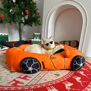 Cute Cat Beds Car Beds, Soft Small Dog Beds, Washable Pet Beds for Puppy and Kitty, Funny Supercar Shape, Soft pet bed suitable for cats and small dogs 24 Inch
