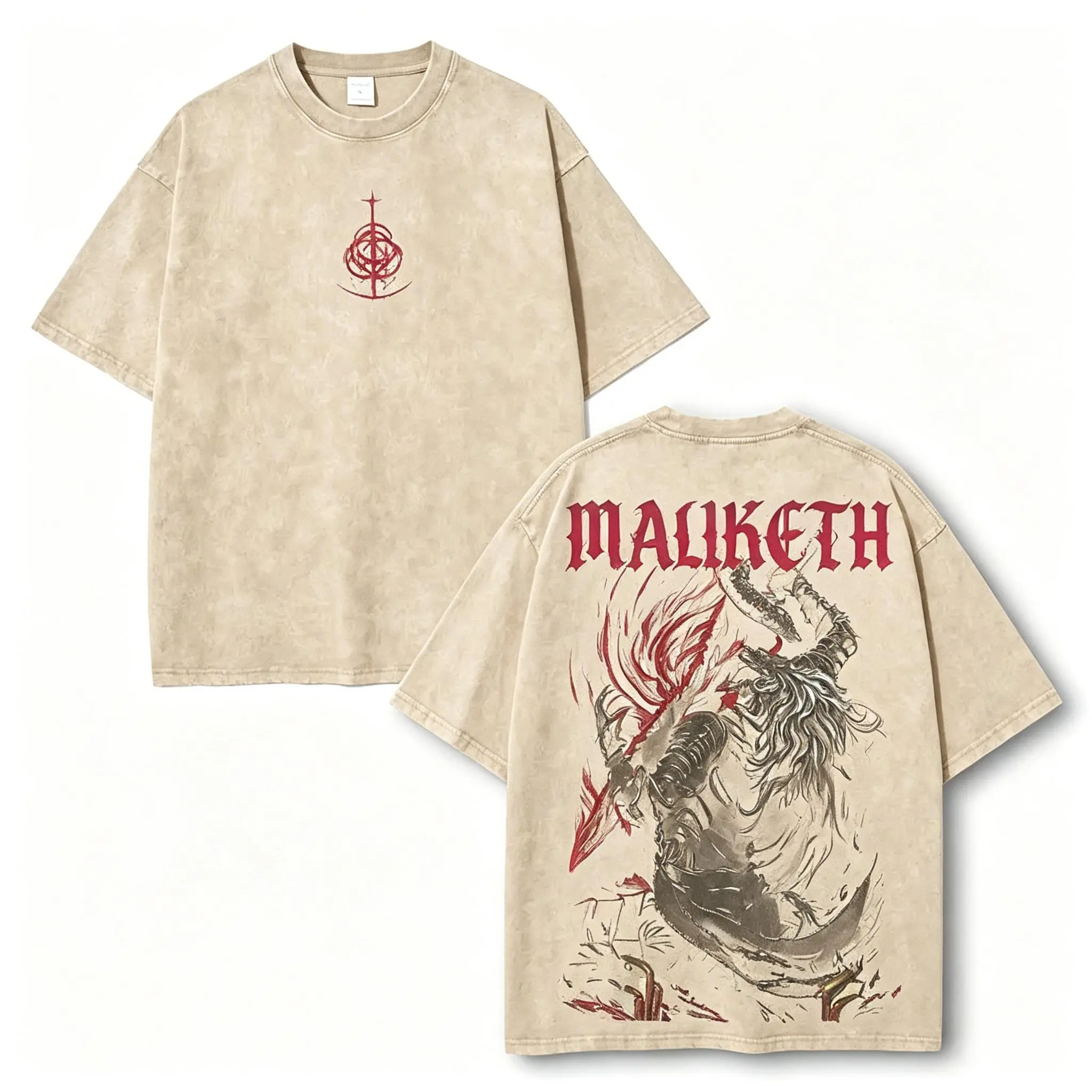 Washed T-shirt-Apricot