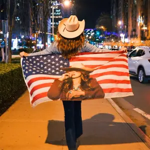 Vintage Country Ella American Flag – Western Cowgirl Style Flag