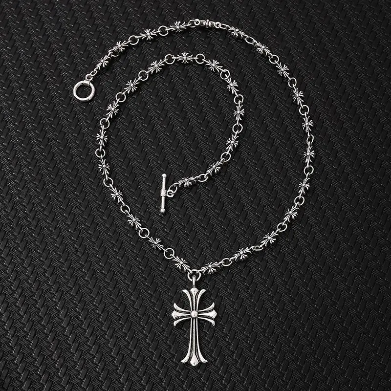 Hip hop nightclub trendy cross necklace handmade chain retro necklace