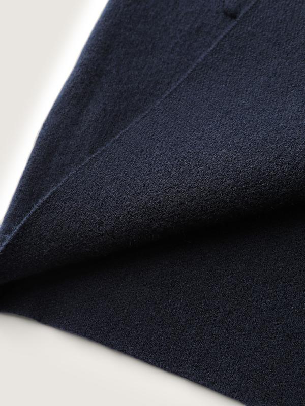 BLOOMCHIC Supersoft Indigo Kimono Collar Open-Front Knit Cardigan with Pockets for Women Loose Fit High Stretch Tunic Sweater