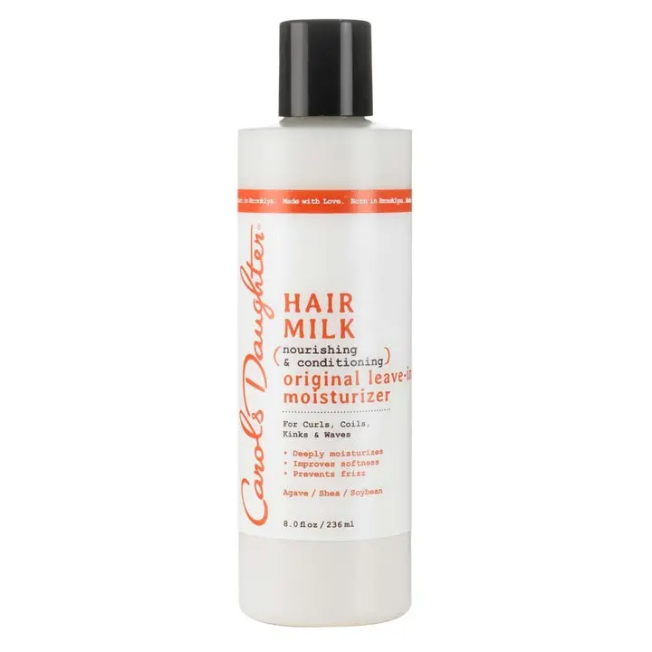Carol’s Daughter Hair Milk Leave In Conditioner 8oz Hydrating Hair Moisturizer Cream for Curly Wavy Textured Hair Anti Frizz Softening Smoothing Lightweight Daily Hair Care Treatment