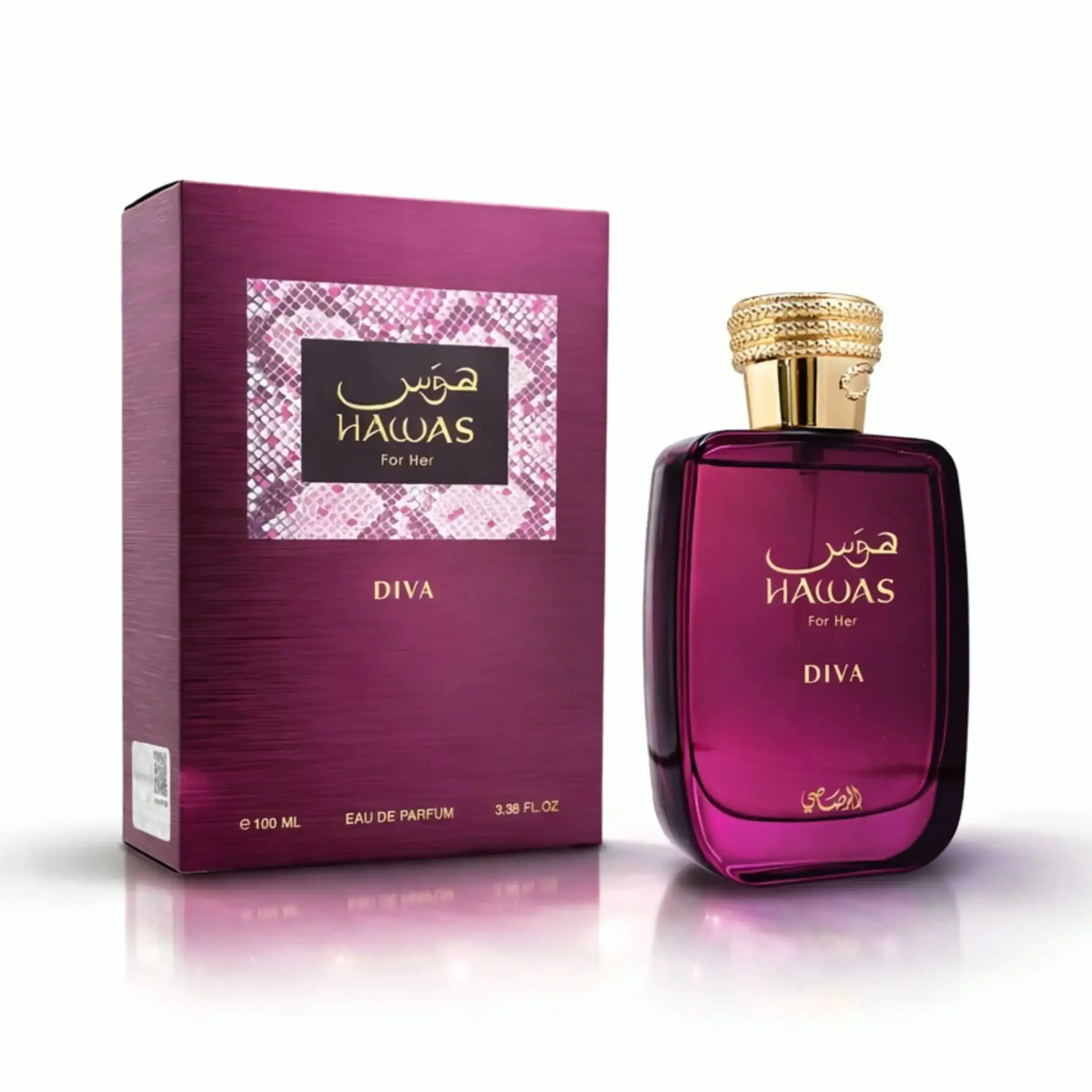 Rasasi Hawas Diva Women's Eau de Parfum - 100ml Standard Size Single Bottle, Female Use Fragrance for Spray on Skin
