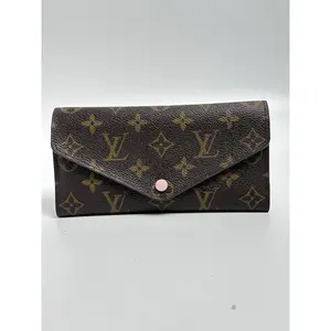 Pre-owned Louis Vuitton Canvas Long Envelope Wallet Monogram Josephine Long Wallet with Rose Ballerine Trim SH461LV